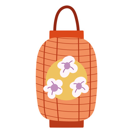 japanese floral lampのイラスト素材