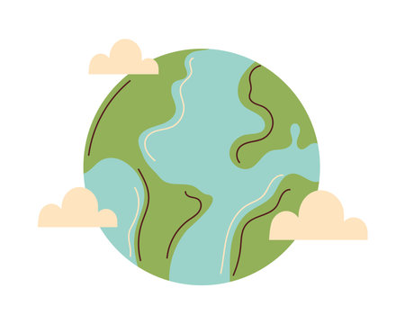 earth planet mapのイラスト素材