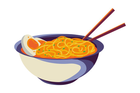 japanese noodles foodのイラスト素材