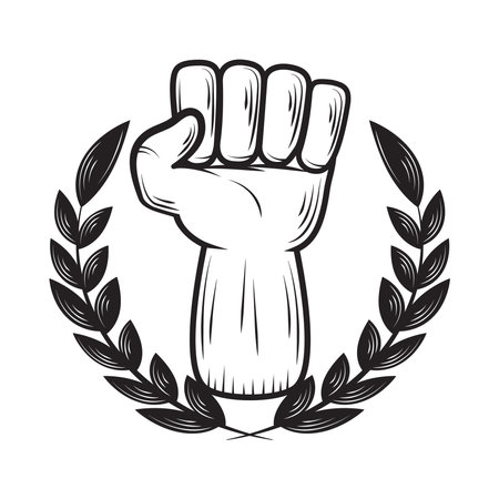 fist hand emblem gymのイラスト素材