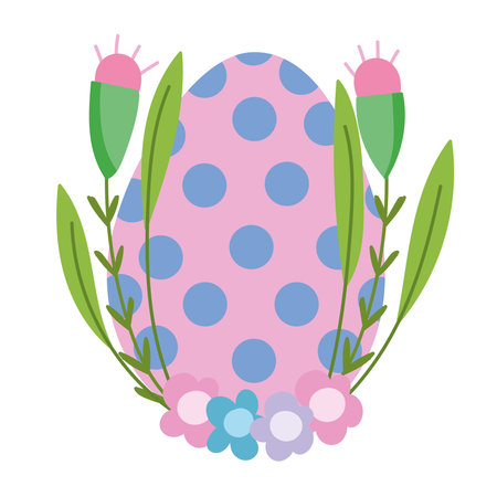 easter egg flowersのイラスト素材