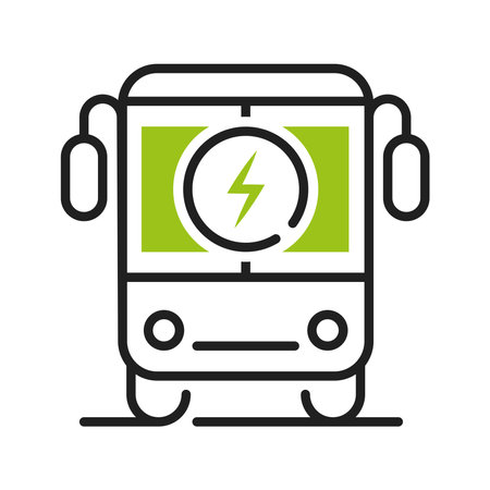 electric bus transportのイラスト素材