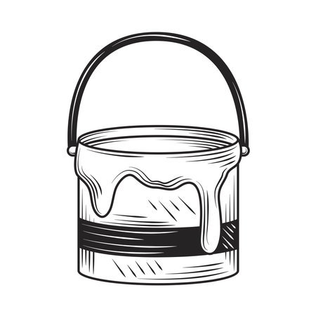 color bucket art doodleのイラスト素材