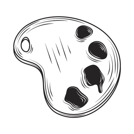 watercolor palette art doodleのイラスト素材