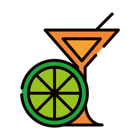 cocktail and limeのイラスト素材
