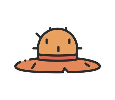 straw hat iconのイラスト素材