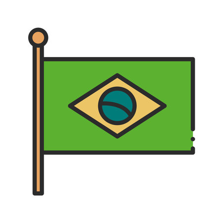 Brazil flag iconのイラスト素材