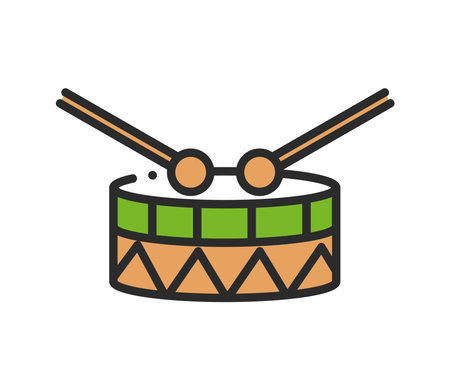 drum music instrumentのイラスト素材