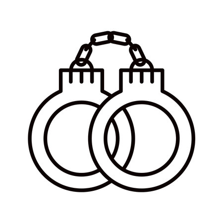 handcuffs line icon isolatedのイラスト素材