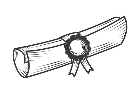 scoll diploma graduationのイラスト素材