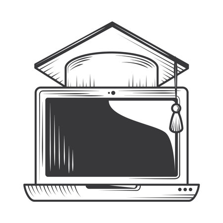 online graduation iconのイラスト素材