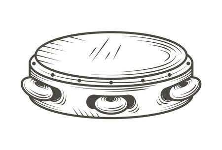 tambourine musical instrumentのイラスト素材
