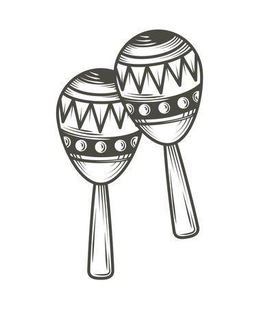 maracas musical instrumentのイラスト素材