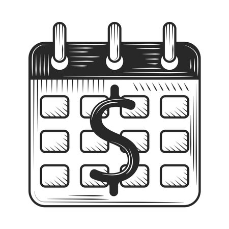 calendar finance and savingsのイラスト素材