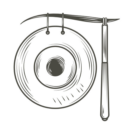 gong musical instrumentのイラスト素材