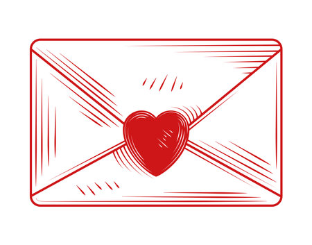mail love doodleのイラスト素材