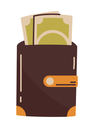 wallet with moneyのイラスト素材