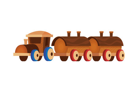 train wooden toyのイラスト素材
