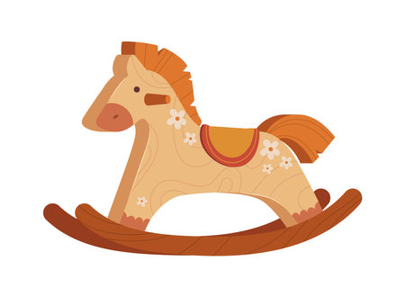 rocking wooden toyのイラスト素材
