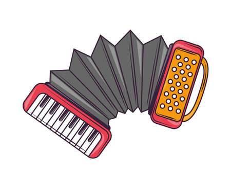 accordion music instrumentのイラスト素材