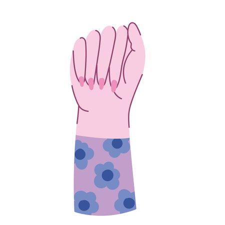 female hand up girl powerのイラスト素材