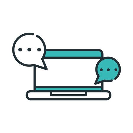 laptop instant messagingのイラスト素材