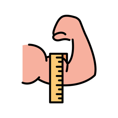 Muscular athlete arm with measure tapeのイラスト素材