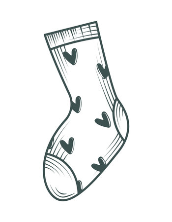 sock with heartsのイラスト素材