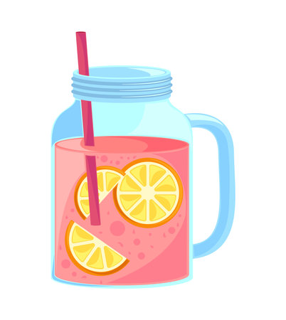 Refreshing juice with lime citrusのイラスト素材