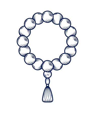 antique ornament arabic rosaryのイラスト素材