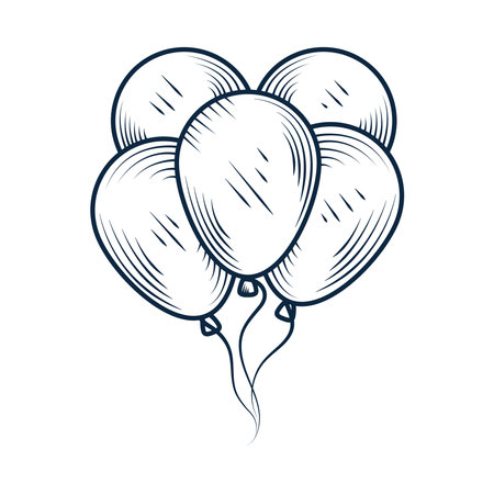 celebration with balloons and decorationsのイラスト素材