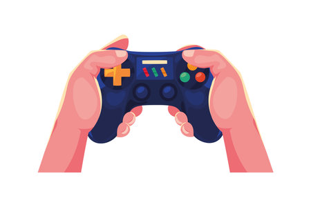 Hand pushing joystick gamingのイラスト素材