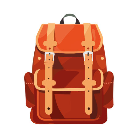 Backpack icon on white backgroundのイラスト素材