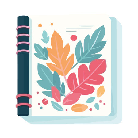 notepad leaf in coverのイラスト素材