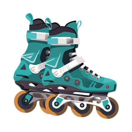 Fun vector cartoon of roller skating adventure