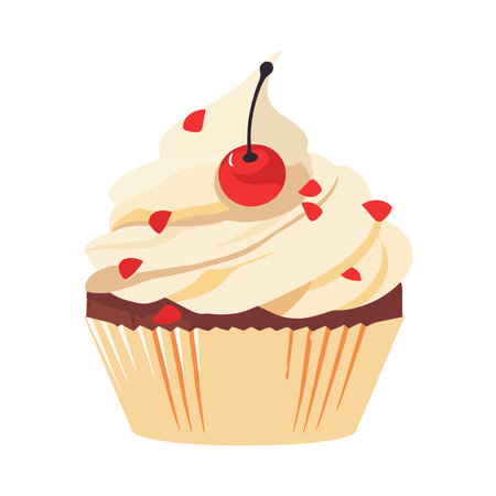 Sweet gourmet baked cupcakeのイラスト素材