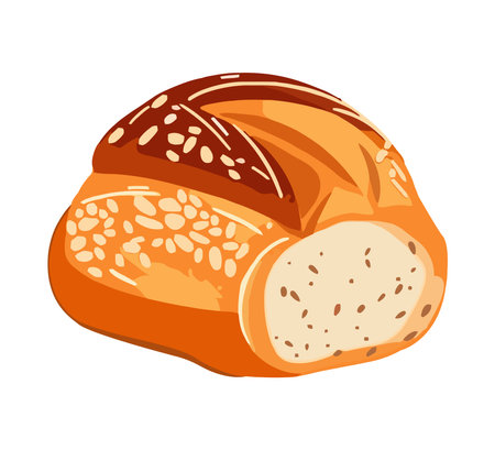 Freshly baked gourmet breadのイラスト素材