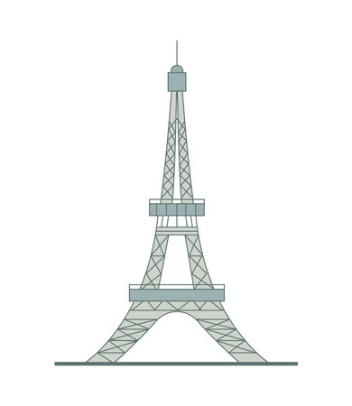 Famous landmark eiffel towerのイラスト素材