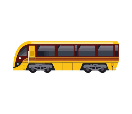 A yellow train speedingのイラスト素材