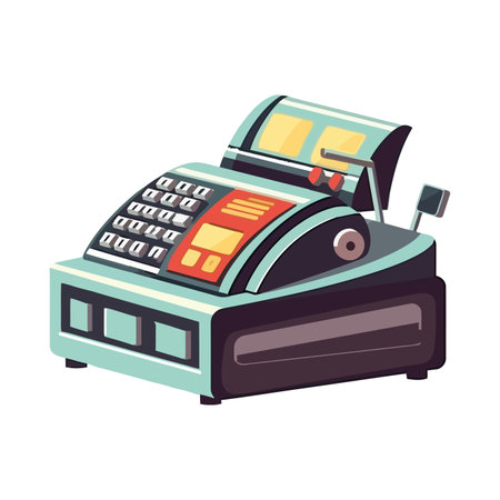 vintage cash register businessのイラスト素材