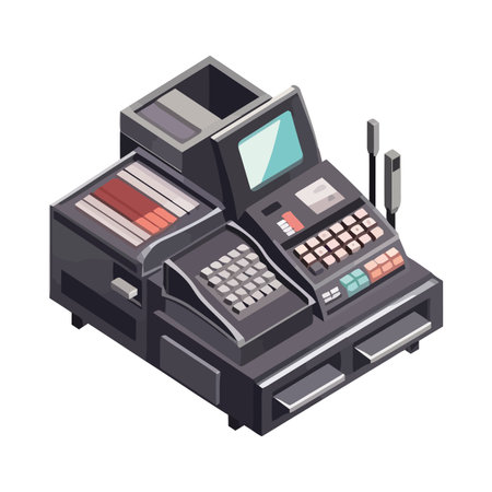 Buying machinery with credit card for businessのイラスト素材