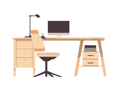 Modern furniture and technology officeのイラスト素材