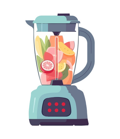 Fresh fruit blended into healthy cocktailのイラスト素材