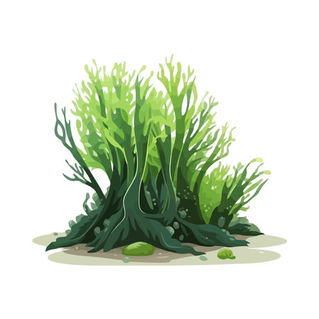 underwater landscape with seaweedのイラスト素材