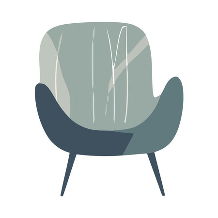 Comfortable armchair in blue, perfect for relaxationのイラスト素材