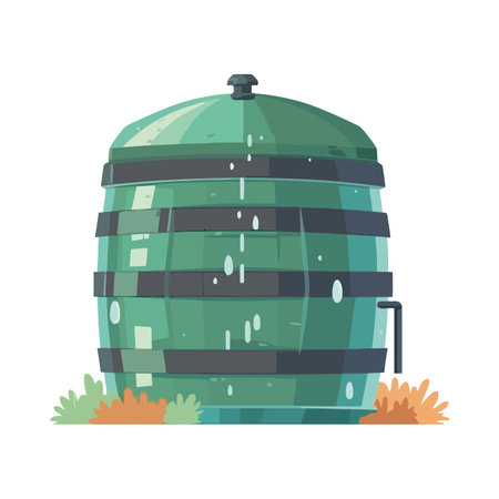 water barrel and nature iconのイラスト素材