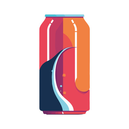 Yellow canister with colaのイラスト素材