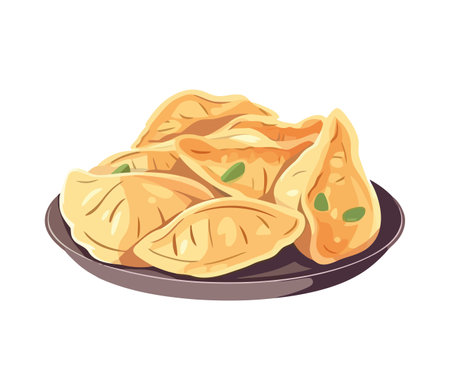 Freshly cooked meat and vegetable platterのイラスト素材