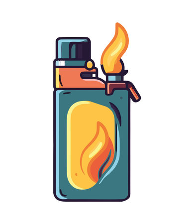 Burning lighter, ignites flameのイラスト素材