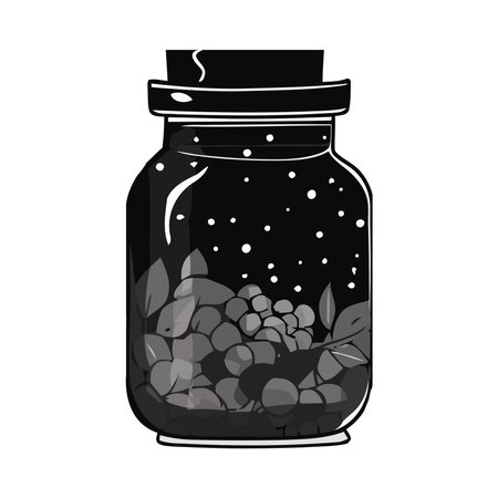 Organic plant in transparent jarのイラスト素材